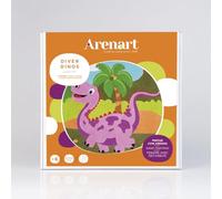 Arenart | Pack 2 Dibujos Dinosaurios 30x30cm | para Pintar con Arenas de Colores | Manualidades para Niños | Dibujo Infantil |+6 años