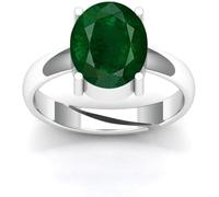 arenaworldFZ Anillo ajustable de 7,25 quilates con esmeralda verde natural de Panna para uso astrológico, hecho a mano, chapado en plata, para hombres o mujeres
