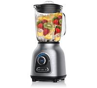 Arendo - Batidora de acero inoxidable 24.000 rpm - 1400 vatios - incl. recipiente de vidrio de 1,75 l - Cuchillo de acero inoxidable con rodamiento de bolas Función de pulso de batido de 6 cuchillas