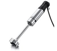 Arendo - Batidora de mano de acero inoxidable de 1000 W - Cuchillo de cuatro hojas - Batidora de inmersión - Regulación de velocidad continua - Botón turbo - Base extraíble - Certificación GS