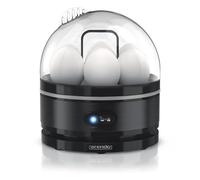 Arendo - Cocedor de huevos Sevencook 400 W - Acero Inox - 1-7 huevos - interruptor de función basculante - 3 niveles de dureza - Mantenimiento del calor - señal acústica - sin BPA - negro