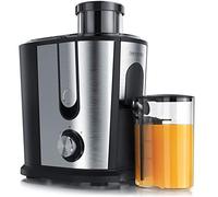 arendo - Exprimidor de Frutas y Verduras en Acero Inoxidable, Extractor centrífugo de zumos, eléctrico, con 2 velocidades, protección contra sobrecalentamiento, Carcasa de Acero Inoxidable, sin BPA