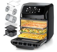 Arendo - Freidora de aire caliente de 12 litros - Mini horno multifunción - Freidora giratoria Air Fryer - Kebab - Pizza - Pollo - 9 programas - Libre de BPA