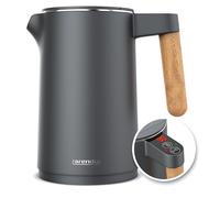 Arendo - Hervidor de agua de acero inoxidable con ajuste de temperatura - 45 °C - 100 °C - 1,5 litros - Doble pared - Libre de BPA - Función de retención de calor - Hervidor de tetera con indicador de