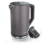 Arendo - Hervidor de agua de acero inoxidable con ajuste de temperatura de 40 a 100 °C en 5 etapas - Diseño de doble pared - Modelo ELEGANT - 1,5 l - 2200 W - Hervidor de té con pantalla de la