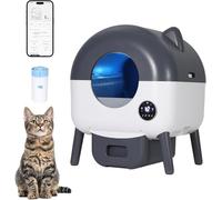 Arenero Autolimpiable para Gatos 66L, Caja De Arena Automática Inteligente con Control por App, Sensores De Seguridad Anti-Atrapamiento, 6 Luces Ambientales Ajustables, Bajo Ruido