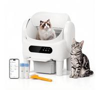 Arenero Automático Autolimpiable Abierto Inteligente para Gatos 15L Blanco