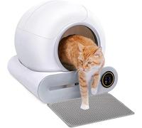 Arenero automático para gatos de 65 L + 9 L de gran capacidad, control APP/desodorante iónico para gatos automáticos, alfombrilla para gatos múltiples