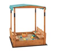 Arenero de madera pitsunda polietileno 145 x 118 x 118 cm natural [en.casa]