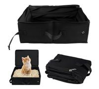 Arenero de Viaje para Gatos Portatil con Tapa, Arenero Portatil Gatos | 40x30cm, Cat Litter Box, Caja de Arena Plegable Impermeable para Camping, Coche, Interior y Exterior