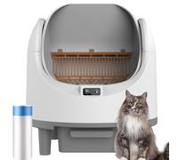 Arenero Gato Autolimpiable XXL, Arenero Automatico, 68L Capacidad, Grande Diseño Diáfano Cagadero Gato Autolimpiable, Inodoro, Control de Aplicaciones, Caja De Arena Apto Varios Gatos