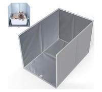 Arenero Gato con Alfombra Removible, Apertura Superior Mueble Arenero Plegable 62 cm × 43 cm × 43 cm para El Baño De Mascotas
