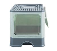 Arenero Gato Cubierto Grande Con Bandeja Extraíble, Cajón, Pala, Cepillo Masajeador y Filtro - Caja de Arena Cerrada 51*41*38 CM