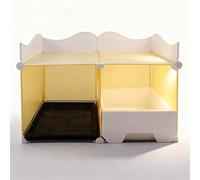 Arenero Gato Grande Cubierto con Cajón Extraíble y Ventilación - Control Olores y Fácil Limpieza para Gatos (Amarillo)