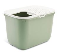 arenero Gato - Savic Hop In - Verde - Entrada Superior - antisalpicaduras - diseño Moderno - higiénico - 58,5x39x39,5 cm