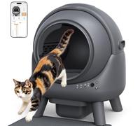 Arenero Gatos Autolimpiable FEELNEEDY Caja de Arena Sin Olor, Control de Olores, App Monitor en Tiempo Real, Sensores de Seguridad, 65L para hogares con Varios Gatos, con 1 Bolsa de Basura