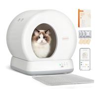 Arenero Gatos Autolimpiable MeoWant con Sistema de Seguridad Avanzado, Arenero Automatico, Extragrande, con Control de Olores y Control por Aplicación, con Tapete y Forro