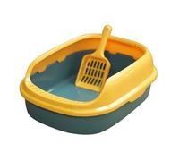 arenero Gatos Bandeja de Arena for Mascotas de Lado Alto, Caja de Arena for Gatos con Parte Superior Abierta Desmontable, Inodoro Interior antisalpicaduras for Gatitos, fácil de Limpiar Grande(BLU)