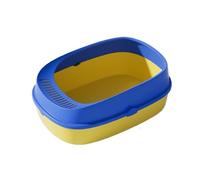 arenero Gatos Bandeja de Arena for Mascotas extraíble semicerrada, Caja de Arena for Gatos con Parte Superior Abierta, Orinal for Gatitos de Lado Alto, Inodoro fácil de Limpiar Grande(BLU)