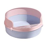 arenero Gatos Bandeja de Arena for Mascotas for Gatos de Cara Alta, Caja de Arena Profunda con Pedal de Arena tamiz, antisalpicaduras, fácil Limpieza, for Interiores Grande(Rose,L)