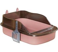 Arenero Gatos Caja Arena Gato Bandeja De Arena Para Gatos, Dispersión Desmontable De Cara Alta, Semicerrada, Antisalpicaduras, Caja De Arena Para Gatos Grande Y Resistente Caixa De Areia Para Gatos(Pi