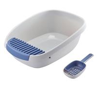 Arenero Gatos Caja Arena Gato Bandeja De Arena Para Gatos Grande Con Respaldo Alto Y Parte Superior Abierta Con Pala, Bandeja De Arena Para Gatos Al Aire Libre Fácil De Limpiar Caixa De Areia Para Gat