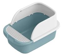 Arenero Gatos Caja Arena Gato Caja De Arena Para Gatos Abierta Con Pala Para Arena Para Gatos El Tamiz Lateral Alto Duradero Evita Fugas De Arena Fácil De Limpiar Caixa De Areia Para Gatos(Blue,52*36*