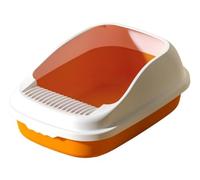 Arenero Gatos Caja Arena Gato Inodoro Antisalpicaduras Para Gatos, Lavabo Para Arena Para Gatos, Caja Semicerrada Con Pala Para Arena Para Gatos Para Mascotas Caixa De Areia Para Gatos(Oranje)