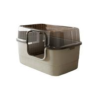 arenero Gatos Caja de Arena for Gatos Cerrada Grande, Bandeja de Arena Desmontable con Lados Altos, Orinal Multiusos for Mascotas, antisalpicaduras Grande(Grey)