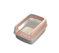 arenero Gatos Caja de Arena for Gatos Grande Desmontable, Bandeja de Inodoro for Gatos antisalpicaduras de Cara Alta, fácil de Limpiar, for Interiores Grande(Rose)