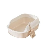 arenero Gatos Caja de Arena Superior Abierta con Lado Alto, Bandeja de Arena extraíble semicerrada for Mascotas, fácil de Limpiar, Inodoro for Gatos for Interiores Grande(Weiß)