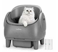 Arenero Nobleza SL05 para gatos, auto limpiante, diseño abierto, gran capacidad, con app, limpieza rápida, ideal para varios gatos, 1-15kg, sensores de seguridad, incluye pastillas.