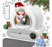 Arenero para Gato Autolimpiable 65L+9L, Arenero Inteligente Automático con Control App, Eliminación de Olores, Incluye 5 Rollos Bolsas Basura y 1 Tapete, para Varios Gatos