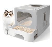 Nobleza - Arenero para Gatos, Caja de Arena con Bandeja Extraíble y Pala, Espacioso para Gatos Grandes, 48 x 38.5 x 38cm