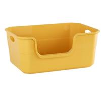 Arenero para Gatos Caja De Arena para Gatos, Bandeja De Arena Tamizadora, Cuña Fácil De Limpiar con Asas Huecas, Frente Bajado De Lado Alto Productos para Mascotas(Yellow)