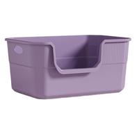 Arenero para Gatos Caja De Arena para Gatos, Bandeja De Arena Tamizadora, Cuña Fácil De Limpiar con Asas Huecas, Frente Bajado De Lado Alto Productos para Mascotas(Purple)