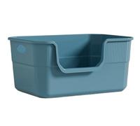 Arenero para Gatos Caja De Arena para Gatos, Bandeja De Arena Tamizadora, Cuña Fácil De Limpiar con Asas Huecas, Frente Bajado De Lado Alto Productos para Mascotas(Blue)