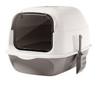 Arenero para Gatos Caja De Arena para Gatos con Capucha, Orinal para Gatitos, Accesorios Grandes para Mascotas, Arenero Desmontable, Reutilizable, Gran Capacidad Productos para Mascotas(Grey)