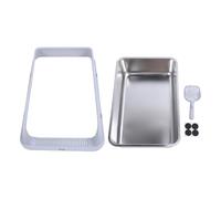 Arenero para Gatos de Acero Inoxidable, Cubierto y Anti Fugas, Grande 60x40x30cm - Control de olores, fácil Limpieza y Tapa con Alto Borde para Gatos Grandes y Multi Gato (yo)