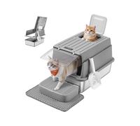 Arenero para Gatos de Acero Inoxidable Gris Paloma