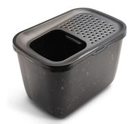 Arenero para gatos HOP IN con entrada superior de mármol negro y dorado