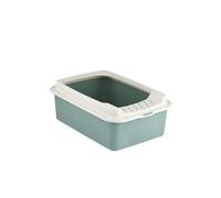Arenero para Gatos Rotho My Pet Bonnie Eco 56 x 17 x 40 cm Blanco/Verde | Cat Litter Box - Caja de arena para gatos con entrada baja, antideslizante, bandeja plana, fácil de limpiar, higiénica