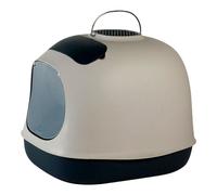 United Pets Minù Arenero para Gatos Cubierto, Made in Italy, Recogedor y Filtro, Color Gris. Caja de Arena para Gatos con Capucha Talla única