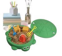 Arenero Tortuga con Tapa,Juego Sensorial De del Estrés - Pozo De para Niños - para Juego En La Playa Exterior Interior Actividades De Escritorio Lugar De Trabajo Dormitorio