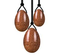 Arenisca dorada Yoni Egg Set Natural Stones Jade Eggs Drilled Vaginal Jade Egg Crystal Yoni Eggs For Kegel Exercises Stone Balls,3pc Eggs