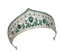 arenmi Coronas de diamantes de imitación para novia, piedras preciosas coloridas, coronas de boda, tocado de cristal para bodas y eventos