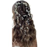 arenmi Elegante tocado de perlas para novia, delicado pelo de boda, fiesta, tocado para novia y damas de honor