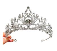 arenmi Elegantes coronas de princesas para adultos y niños, aleación y diamantes de imitación brillantes, decoración para el cabello para ocasiones especiales