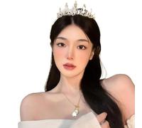 arenmi Elegantes coronas de princesas para adultos y niños, aleación y diamantes de imitación brillantes, decoración para el cabello para ocasiones especiales