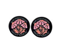 Arenot Radical - 2 pines redondos de derechos humanos básicos, inspiradores para el cuidado de los derechos humanos para hombres y mujeres, insignias de aleación de metal